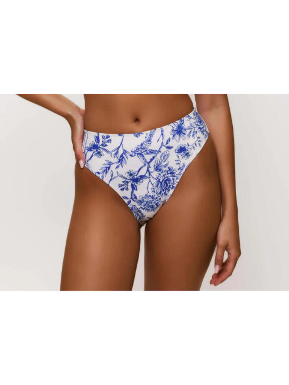 NWT Hutch Gilly Swim Bottom Bikini 1x White Blue Floral